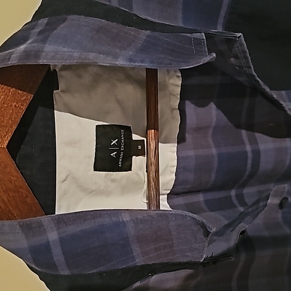 ARMANI EXCHANGE MEN'S SIZE M PLAID/PATCHWORK BUTTON UP - Picture 4 of 9